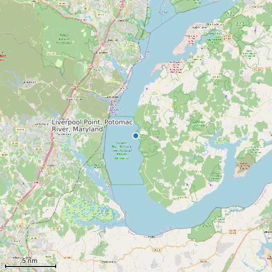 Map of Liverpool Point, Potomac River, Maryland Tide Prediction Station