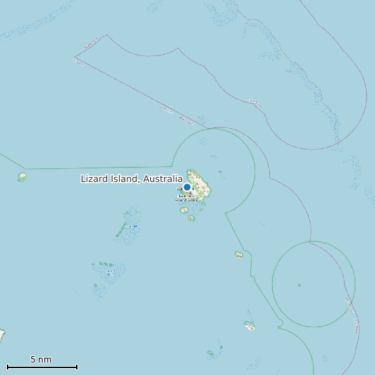 Map of Lizard Island, Australia Tide Prediction Station