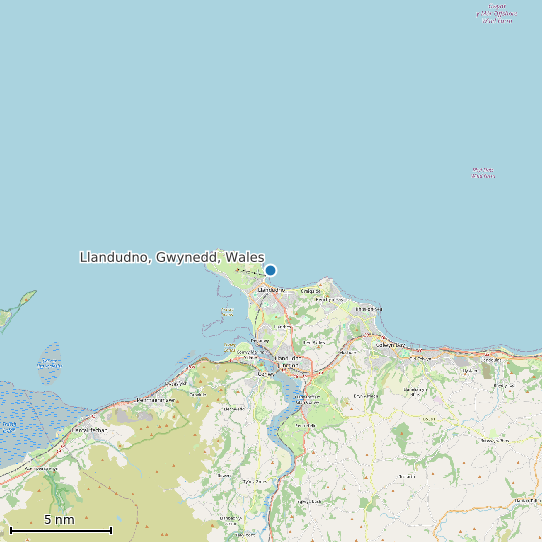 Map of Llandudno, Gwynedd, Wales Tide Prediction Station