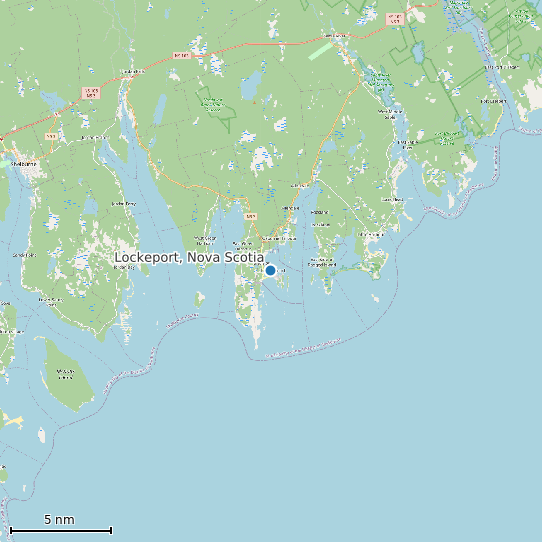 Map of Lockeport, Nova Scotia Tide Prediction Station