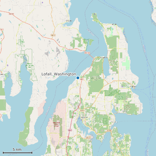 Map of Lofall, Washington Tide Prediction Station