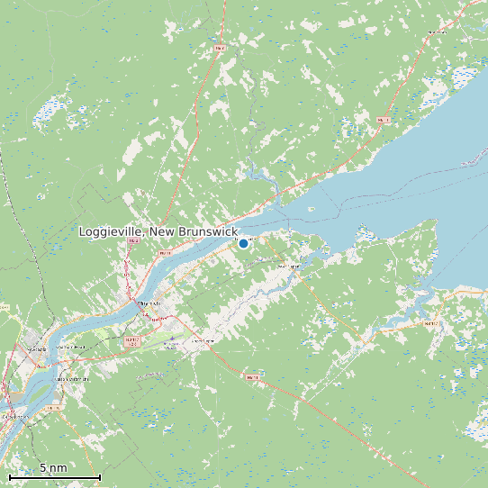 Map of Loggieville, New Brunswick Tide Prediction Station