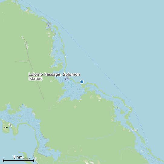 Map of Lolomo Passage, Solomon Islands Tide Prediction Station