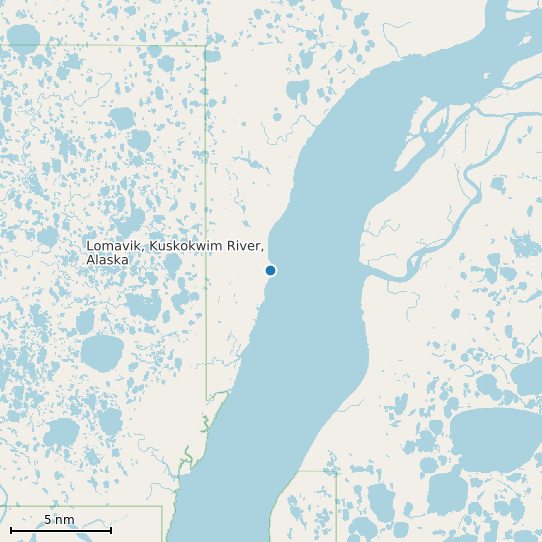 Map of Lomavik, Kuskokwim River, Alaska Tide Prediction Station