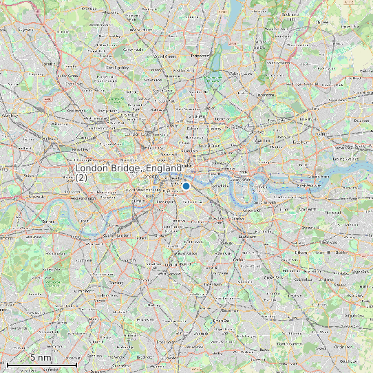 Map of London Bridge, England (2) Tide Prediction Station