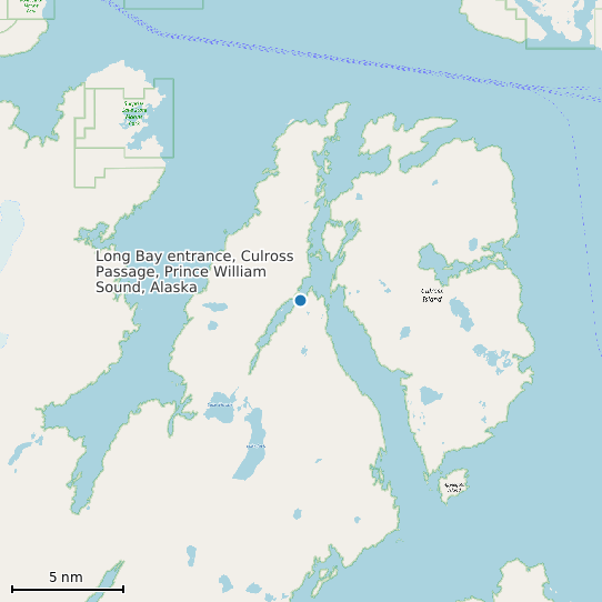 Map of Long Bay entrance, Culross Passage, Prince William Sound, Alaska Tide Prediction Station