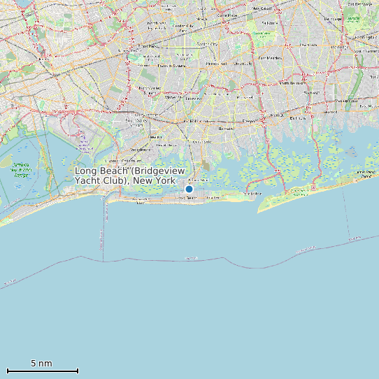 Map of Long Beach (Bridgeview Yacht Club), New York Tide Prediction Station