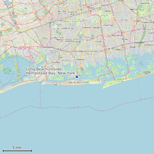 Map of Long Beach (Inside), Hempstead Bay, New York Tide Prediction Station