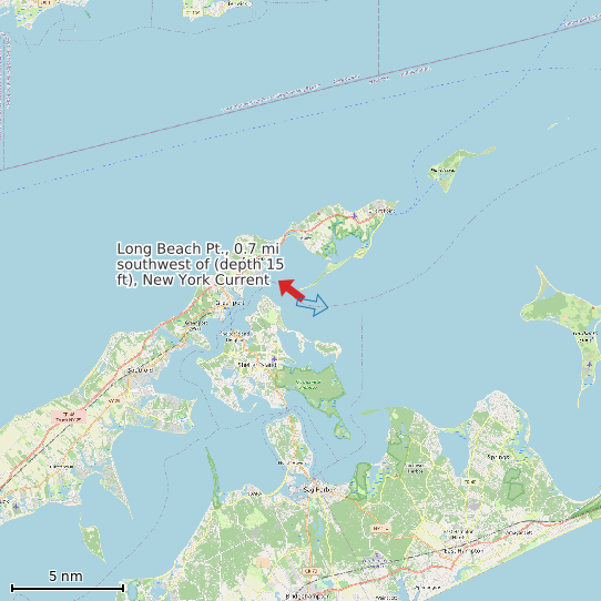 Map of Long Beach Pt., 0.7 mi southwest of (depth 15 ft), New York Current Prediction Station