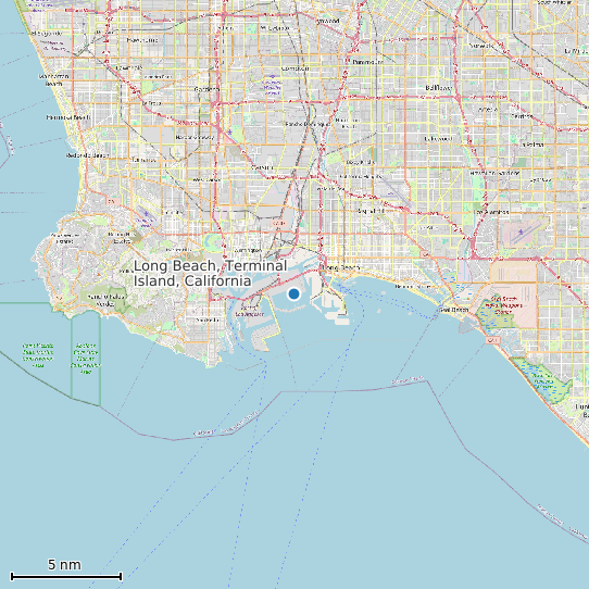 Map of Long Beach, Terminal Island, California Tide Prediction Station