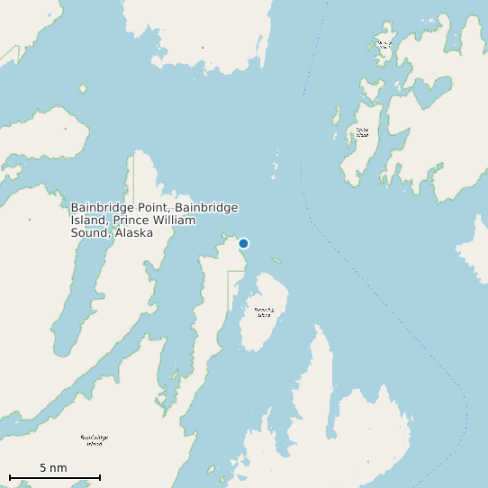 Map of Bainbridge Point, Bainbridge Island, Prince William Sound, Alaska Tide Prediction Station