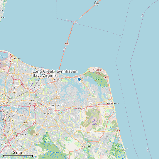 Map of Long Creek, Lynnhaven Bay, Virginia Tide Prediction Station