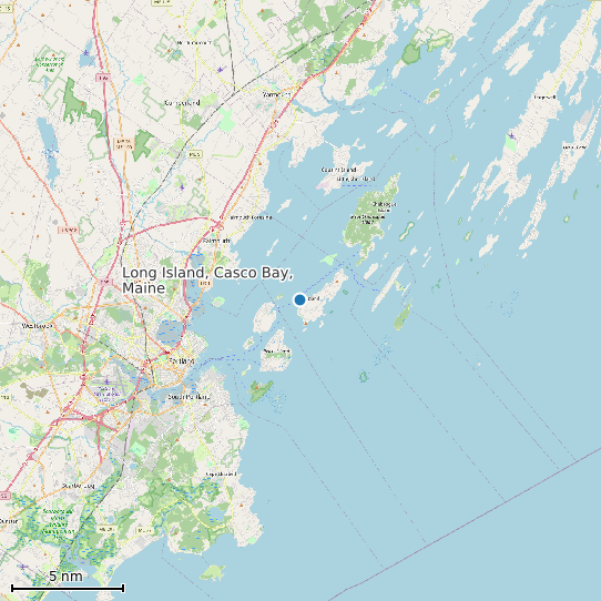 Map of Long Island, Casco Bay, Maine Tide Prediction Station