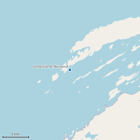 Map of Long Island, Nunavut Tide Prediction Station