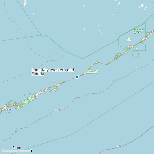 Map of Long Key, western end, Florida Tide Prediction Station