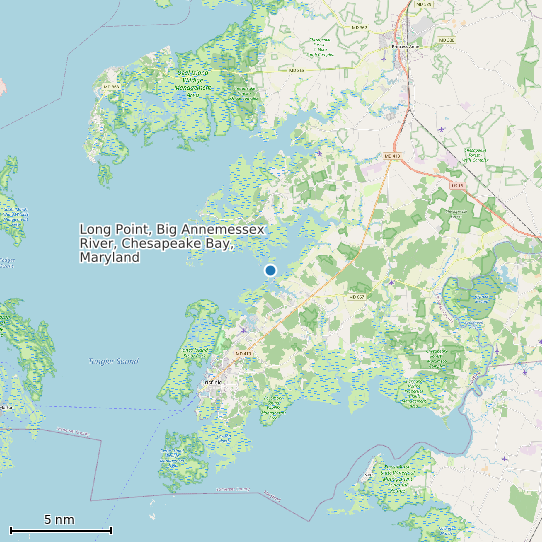 Map of Long Point, Big Annemessex River, Chesapeake Bay, Maryland Tide Prediction Station