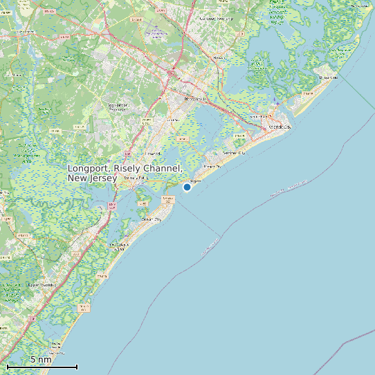 Map of Longport, Risely Channel, New Jersey Tide Prediction Station