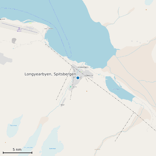 Map of Longyearbyen, Spitsbergen Tide Prediction Station