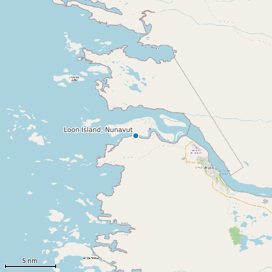 Map of Loon Island, Nunavut Tide Prediction Station