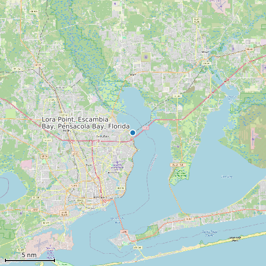 Map of Lora Point, Escambia Bay, Pensacola Bay, Florida Tide Prediction Station
