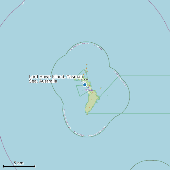 Map of Lord Howe Island, Tasman Sea, Australia Tide Prediction Station