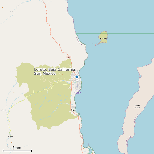 Map of Loreto, Baja California Sur, Mexico Tide Prediction Station