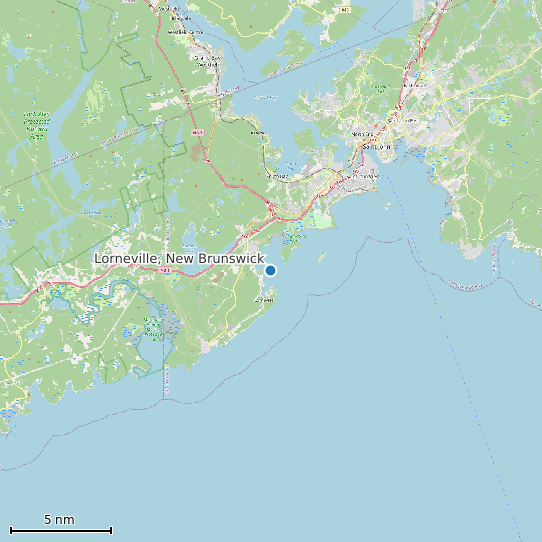 Map of Lorneville, New Brunswick Tide Prediction Station