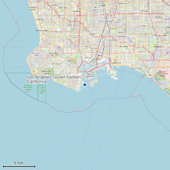 Map of Los Angeles (outer harbor), California Tide Prediction Station