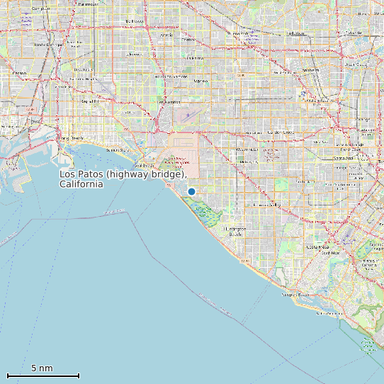 Map of Los Patos (highway bridge), California Tide Prediction Station