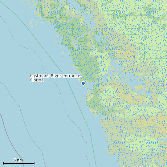 Map of Lostmans River entrance, Florida Tide Prediction Station