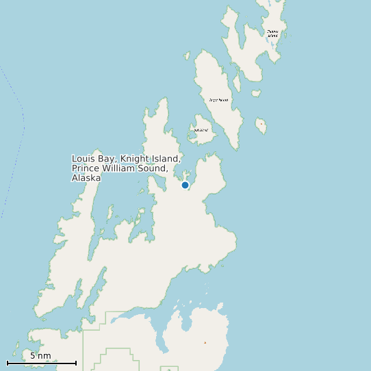 Map of Louis Bay, Knight Island, Prince William Sound, Alaska Tide Prediction Station