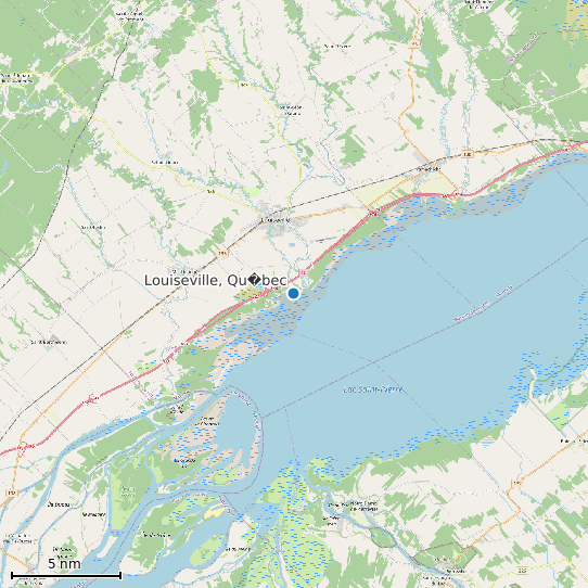 Map of Louiseville, Qu�bec Tide Prediction Station