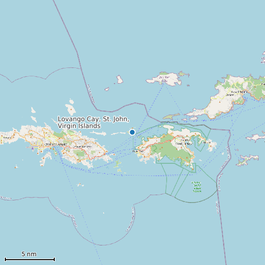 Map of Lovango Cay, St. John, Virgin Islands Tide Prediction Station