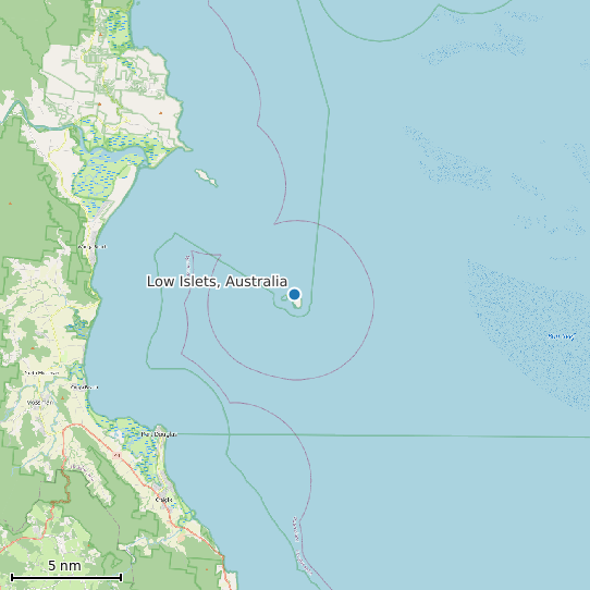 Map of Low Islets, Australia Tide Prediction Station