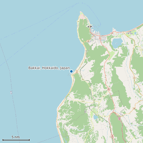 Map of Bakkai, Hokkaido, Japan Tide Prediction Station