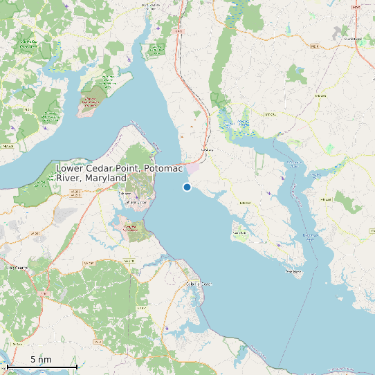 Map of Lower Cedar Point, Potomac River, Maryland Tide Prediction Station