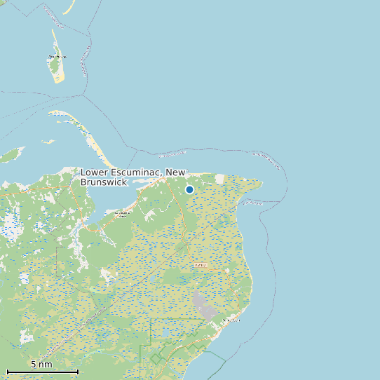 Map of Lower Escuminac, New Brunswick Tide Prediction Station