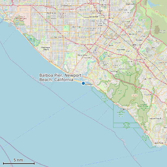 Map of Balboa Pier, Newport Beach, California Tide Prediction Station