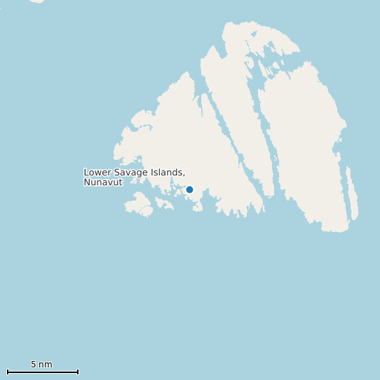 Map of Lower Savage Islands, Nunavut Tide Prediction Station