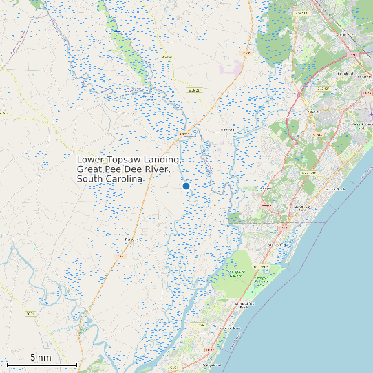 Map of Lower Topsaw Landing, Great Pee Dee River, South Carolina Tide Prediction Station