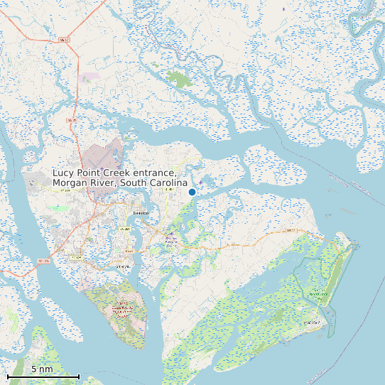 Map of Lucy Point Creek entrance, Morgan River, South Carolina Tide Prediction Station