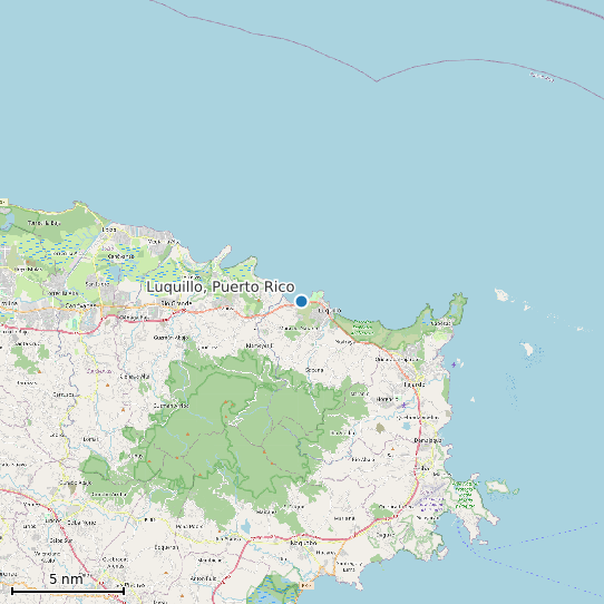 Map of Luquillo, Puerto Rico Tide Prediction Station