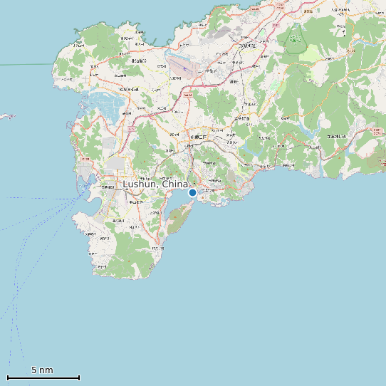 Map of Lushun, China Tide Prediction Station