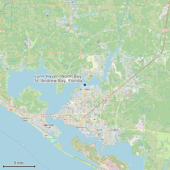 Map of Lynn Haven, North Bay, St. Andrew Bay, Florida Tide Prediction Station
