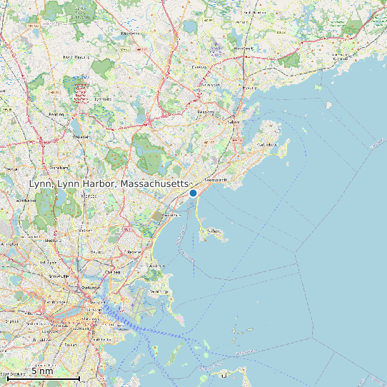 Map of Lynn, Lynn Harbor, Massachusetts Tide Prediction Station