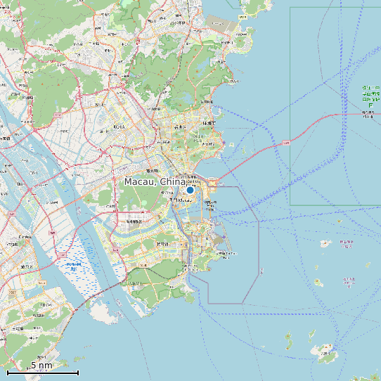 Map of Macau, China Tide Prediction Station