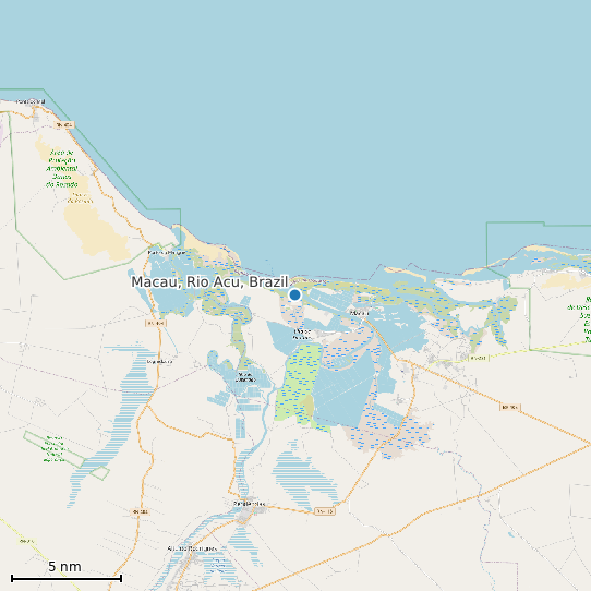 Map of Macau, Rio Acu, Brazil Tide Prediction Station