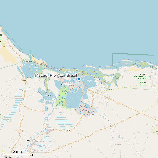 Map of Macau, Rio Acu, Brazil Tide Prediction Station