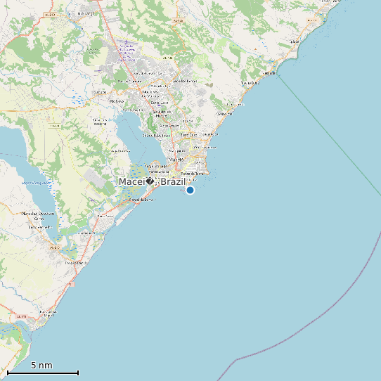 Map of Macei�, Brazil Tide Prediction Station