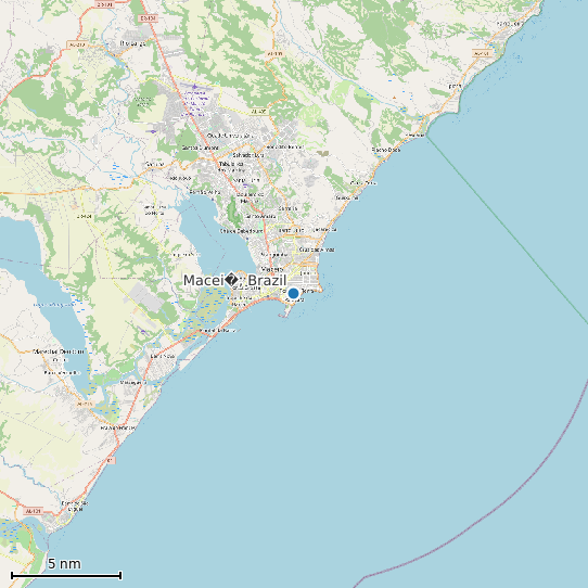 Map of Macei�, Brazil Tide Prediction Station
